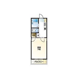 リバーサイドヒルズ 1Kの間取図画像