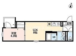 robot home 西都賀 1LDKの間取図画像
