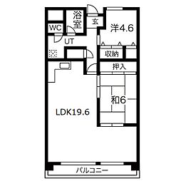 アンファミーユ西小路 2LDKの間取図画像