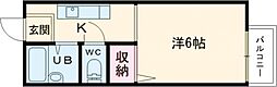 シティロイヤル富雄北 1Kの間取図画像