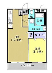 モンテピノ 1LDKの間取図画像