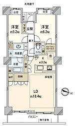 ミューズシティザファーストタワー 2LDKの間取図画像