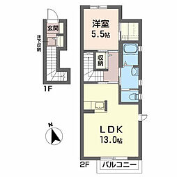 エスポワールT 1LDKの間取図画像
