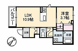グランデ松保町 1LDKの間取図画像