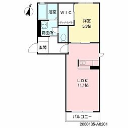 モンフレール5 1LDKの間取図画像