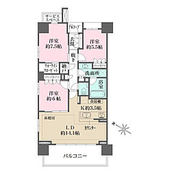 ザ・パークハウス藤沢 3LDKの間取図画像
