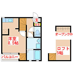 Bears01 ワンルームの間取図画像