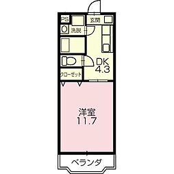 エテルナ清尚 1DKの間取図画像