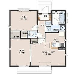 セレーヌII 2LDKの間取図画像