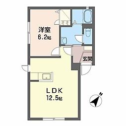 シャーメゾンヴァイス 1LDKの間取図画像