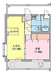 M10.牟田町1 1LDKの間取図画像