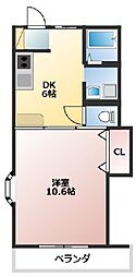 エスポワール 1DKの間取図画像