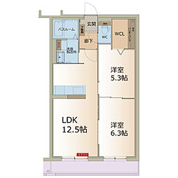 MARK&TWO 2LDKの間取図画像