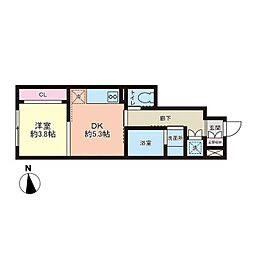 Star rich court(スターリッチコート 1DKの間取図画像