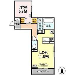 サニーハイツ コバリ 1LDKの間取図画像
