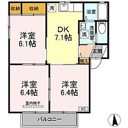 クレスト-N 3DKの間取図画像