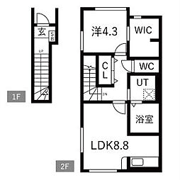 Trefle 1LDKの間取図画像