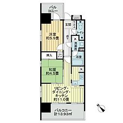 ライオンズステーションプラザ相模大野 2LDKの間取図画像