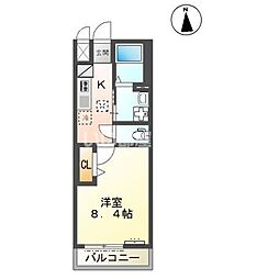 メゾンドシャルール 1Kの間取図画像