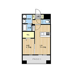 LIBTHマーレ平成II 1LDKの間取図画像