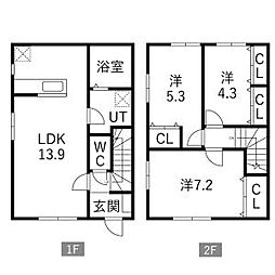 カトル.ヴァン中野C 3LDKの間取図画像
