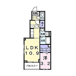 アルカディアIII 1LDKの間取図画像