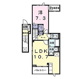 アルカディアII 1LDKの間取図画像