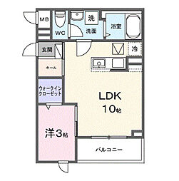 ヒカルサ志木 1LDKの間取図画像