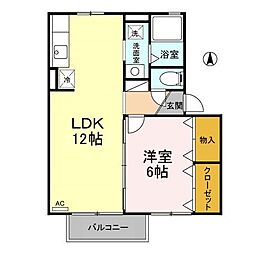 カーサ・イオシスA 1LDKの間取図画像