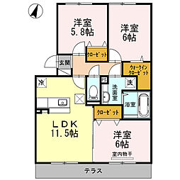 グリーンアベニュー 3LDKの間取図画像