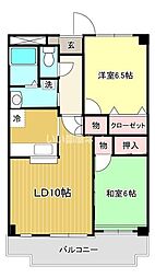 ポポラーレ西都賀 2LDKの間取図画像