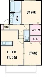S・Kセピアコート2 2LDKの間取図画像