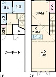 グロワール(富良野市錦町新築MS B) 1LDKの間取図画像