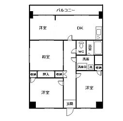 ヒルサイドコート1 4DKの間取図画像