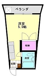ハイランドM ワンルームの間取図画像