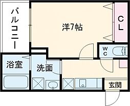 ジーメゾン青梅末広 1Kの間取図画像