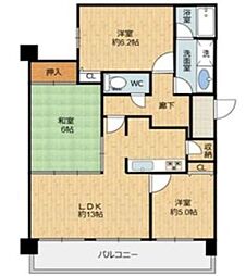 アドリーム神戸箕谷 3LDKの間取図画像