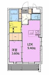 アーベイン松山 1LDKの間取図画像