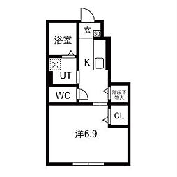 リベルタF 1Kの間取図画像