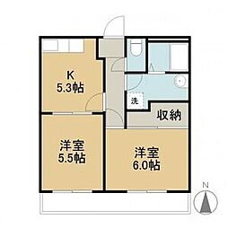 プロスペール 2DKの間取図画像