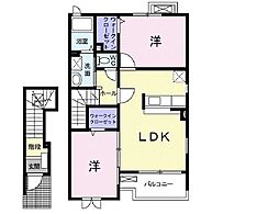 グリーンハウスB 2LDKの間取図画像