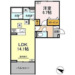メゾン梅木 1LDKの間取図画像