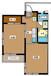 ライン・ハイム 2Kの間取図画像