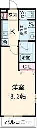 Feliz Court日根野 1Kの間取図画像