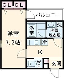 Feliz Court日根野 1Kの間取図画像