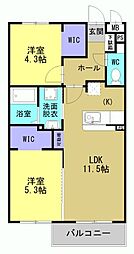 ARTH平松 2LDKの間取図画像