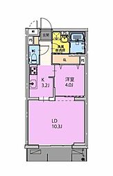 GRAND NINE南宮崎 1LDKの間取図画像