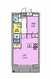 GRAND NINE南宮崎 1LDKの間取図画像
