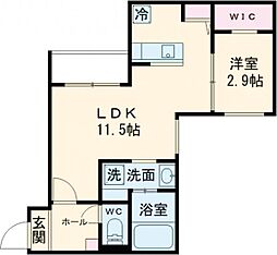 堺市堺区錦之町東1丁アパート 1LDKの間取図画像