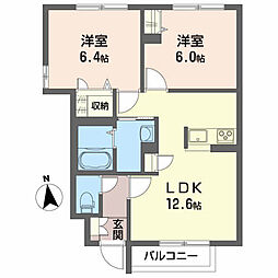 マルモーレアイ 2LDKの間取図画像